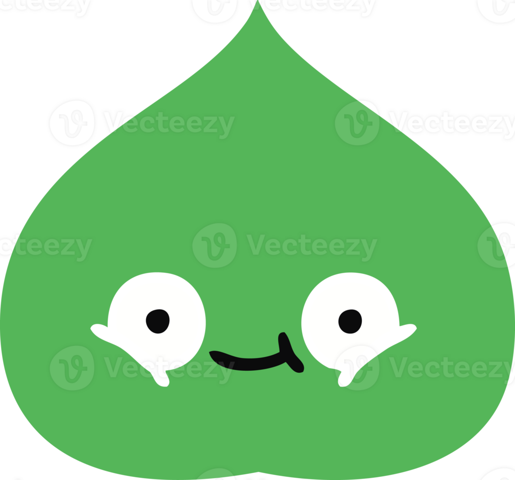 flat color retro cartoon of a expressional leaf png