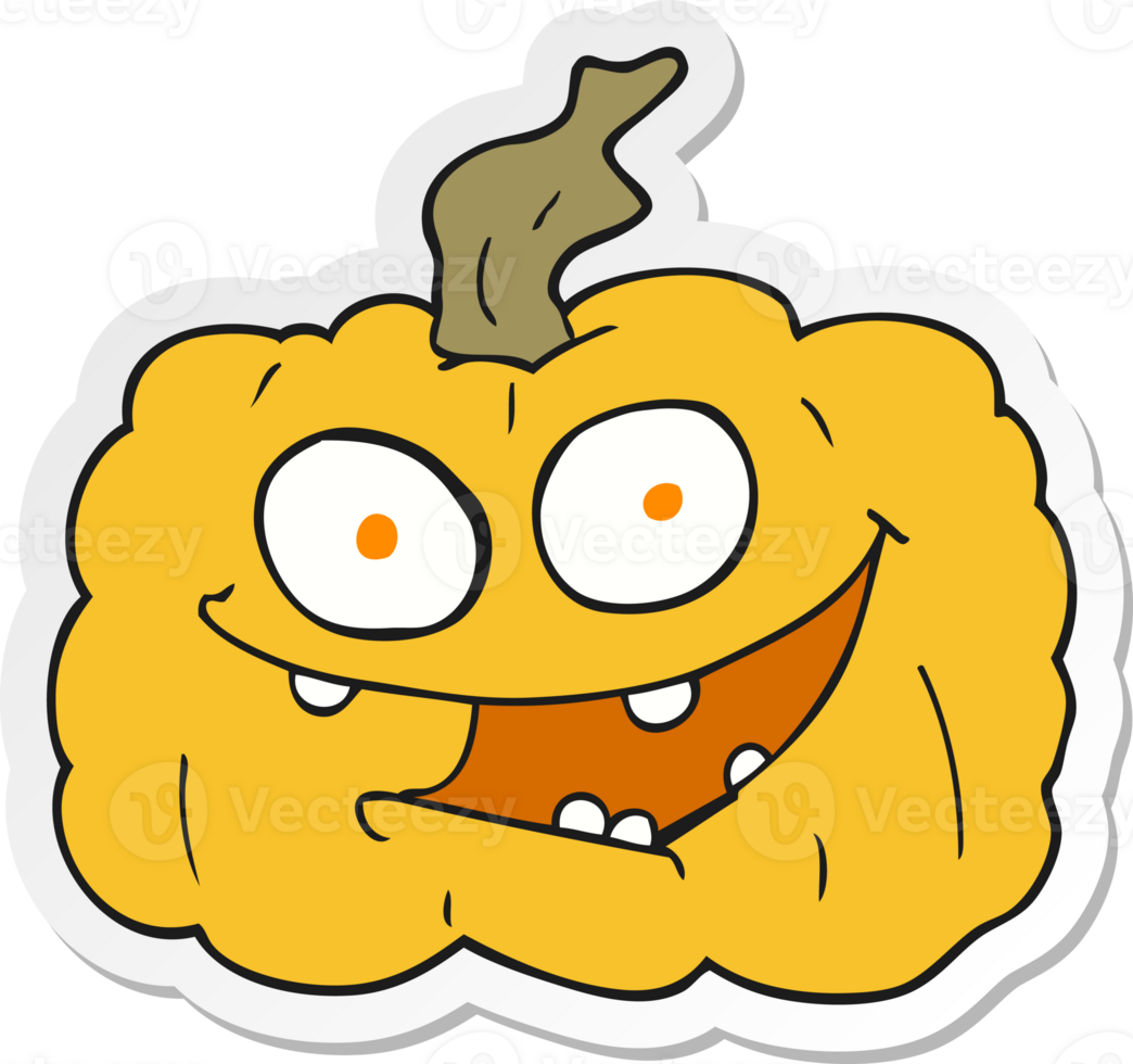 sticker of a cartoon pumpkin png