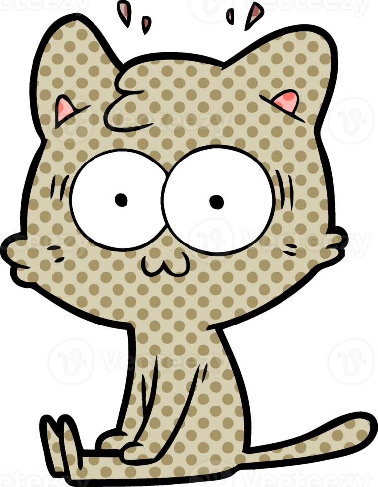 cartoon surprised cat png