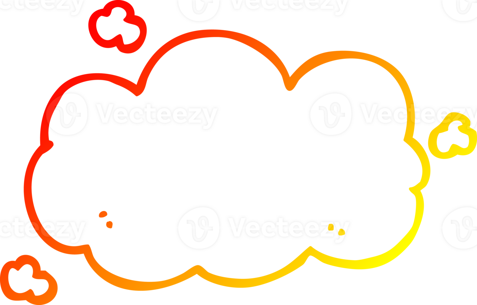 warm gradient line drawing of a cartoon cloud png