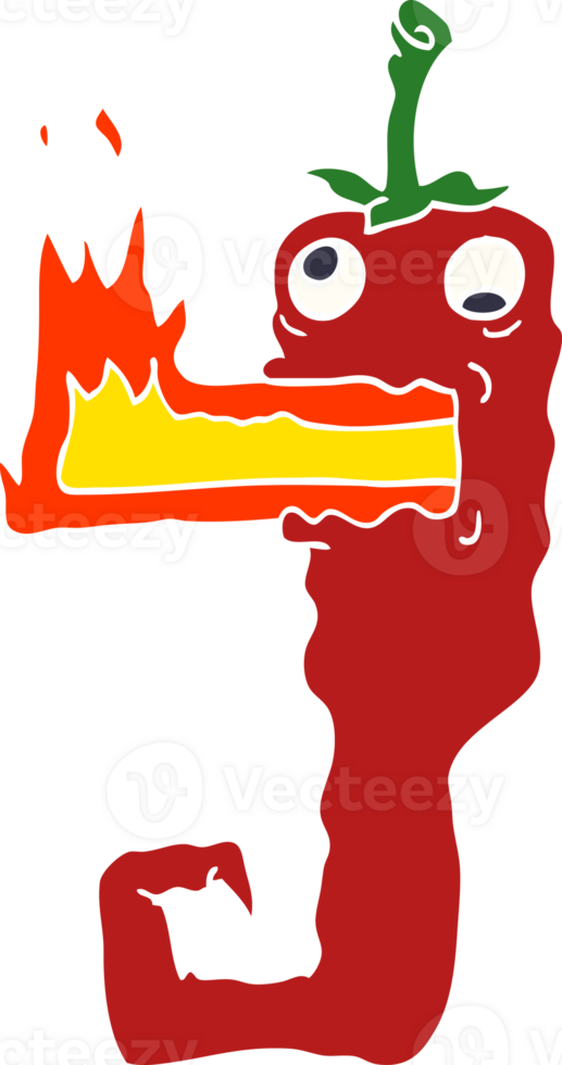 cartoon doodle red hot chili png
