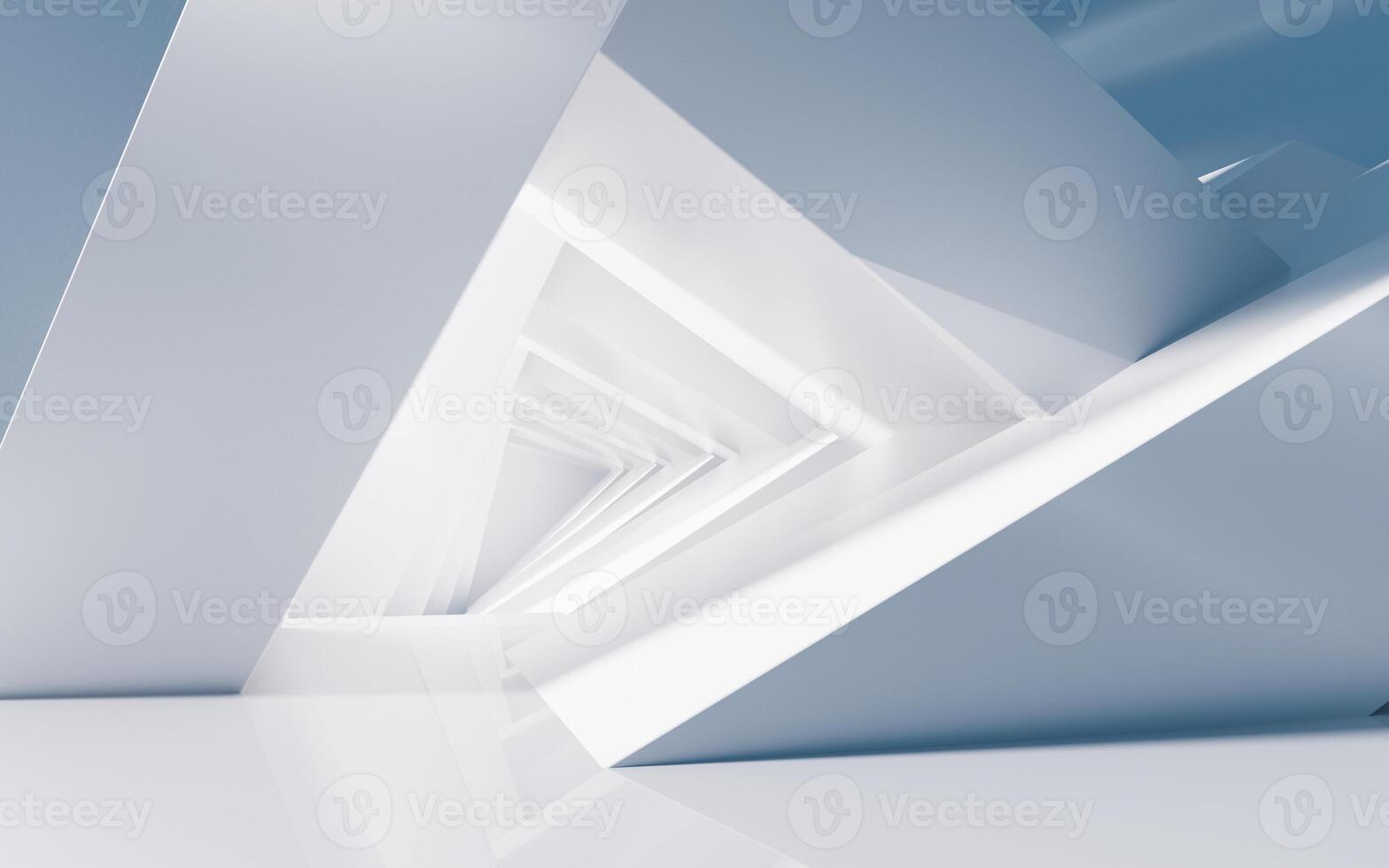 Empty building structure with geometric structure, 3d rendering. photo