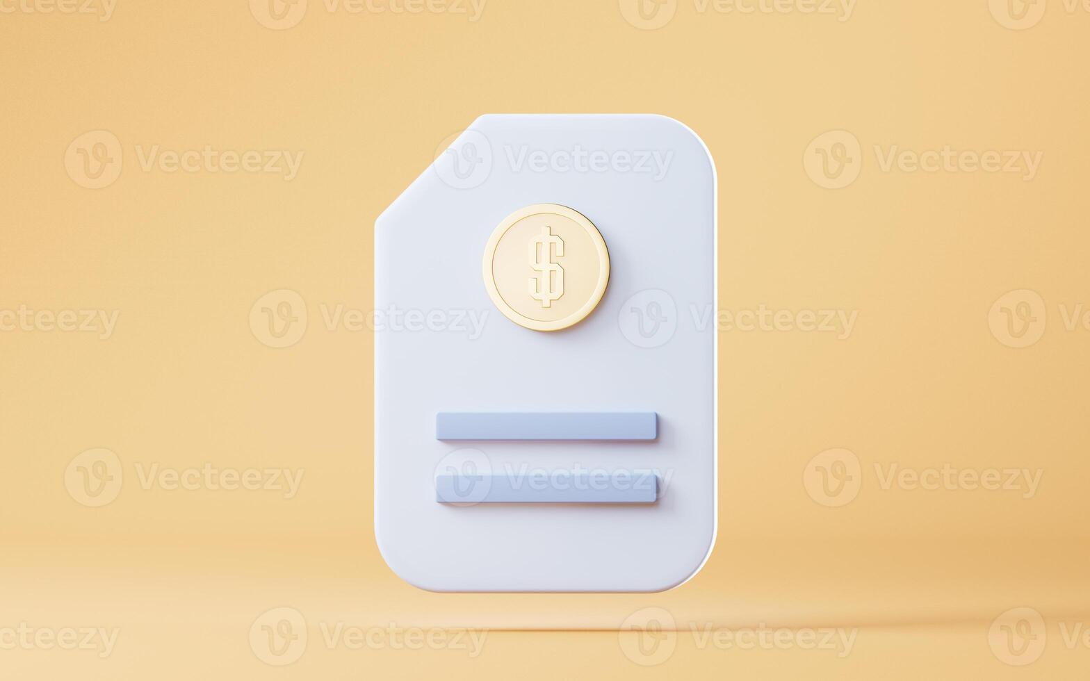 Financial contract paper board, 3d rendering. photo