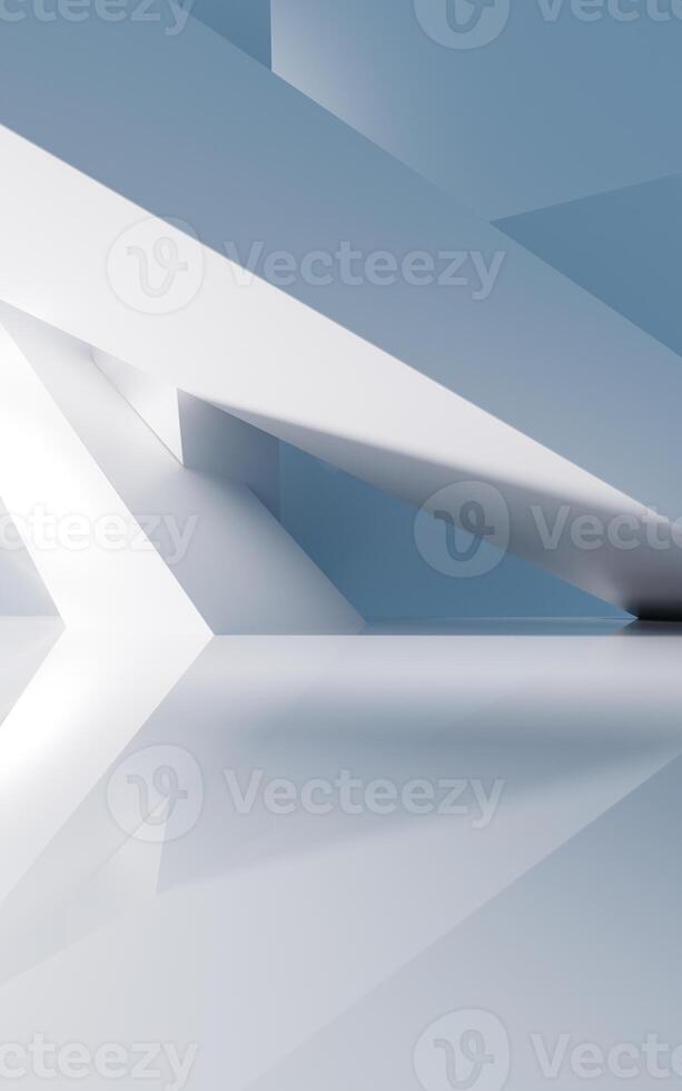 Empty building structure with geometric structure, 3d rendering. photo