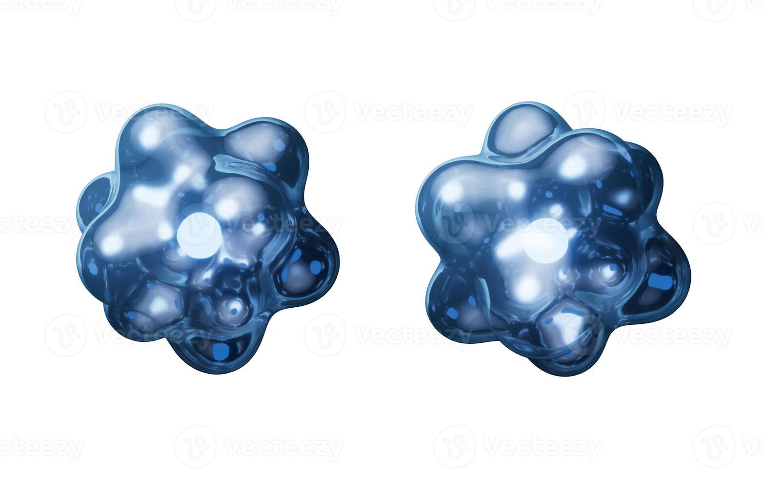 Isolated transparent physics atom, 3d rendering. photo