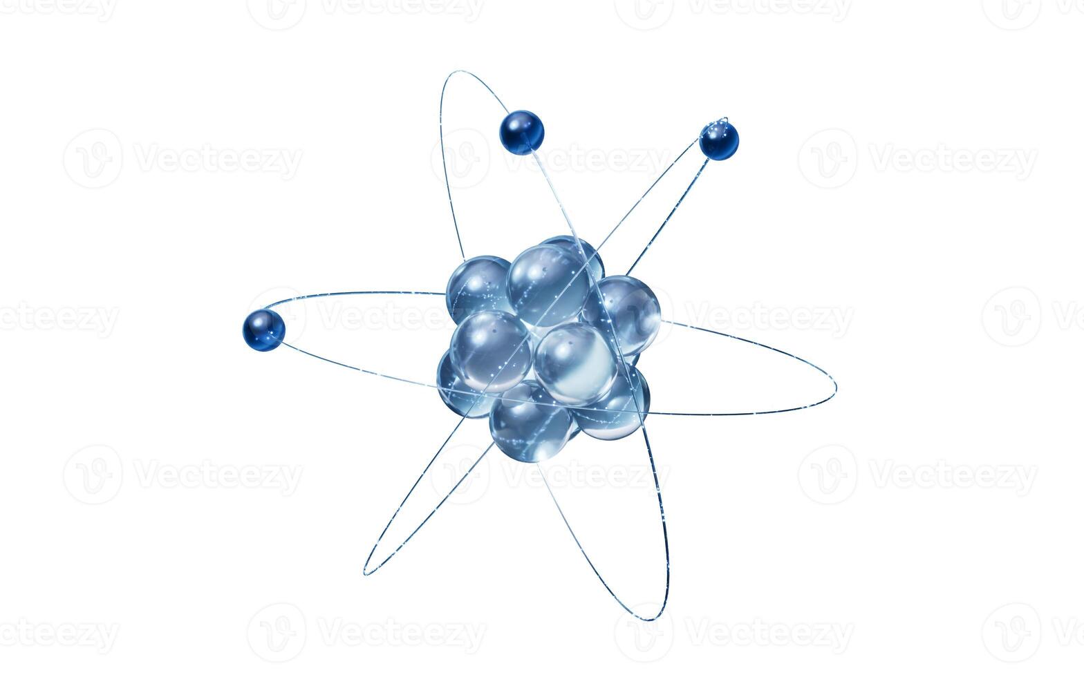 Isolated physics atom structure, 3d rendering. photo