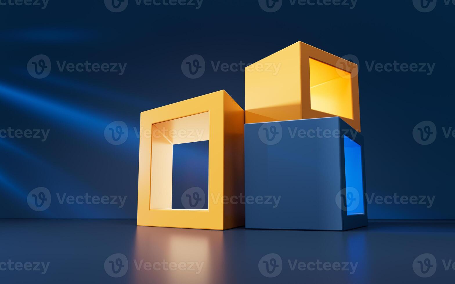 Abstract geometric interior structure, 3d rendering. photo