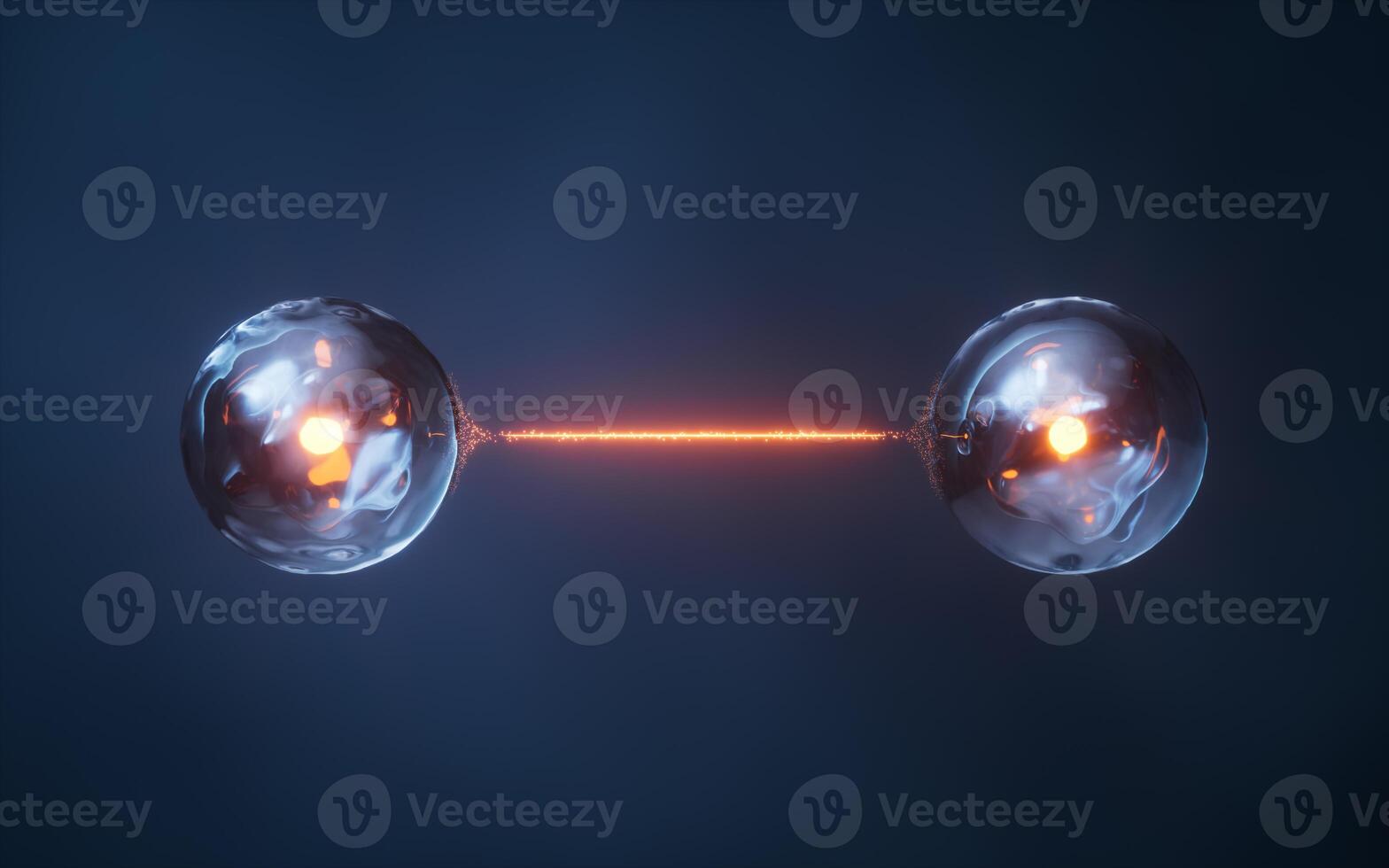 Physics quantum and quantum entanglement, 3d rendering. photo
