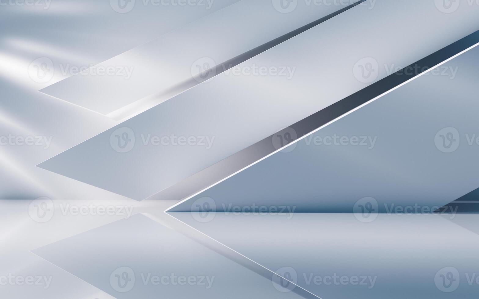 Empty building structure with geometric structure, 3d rendering. photo