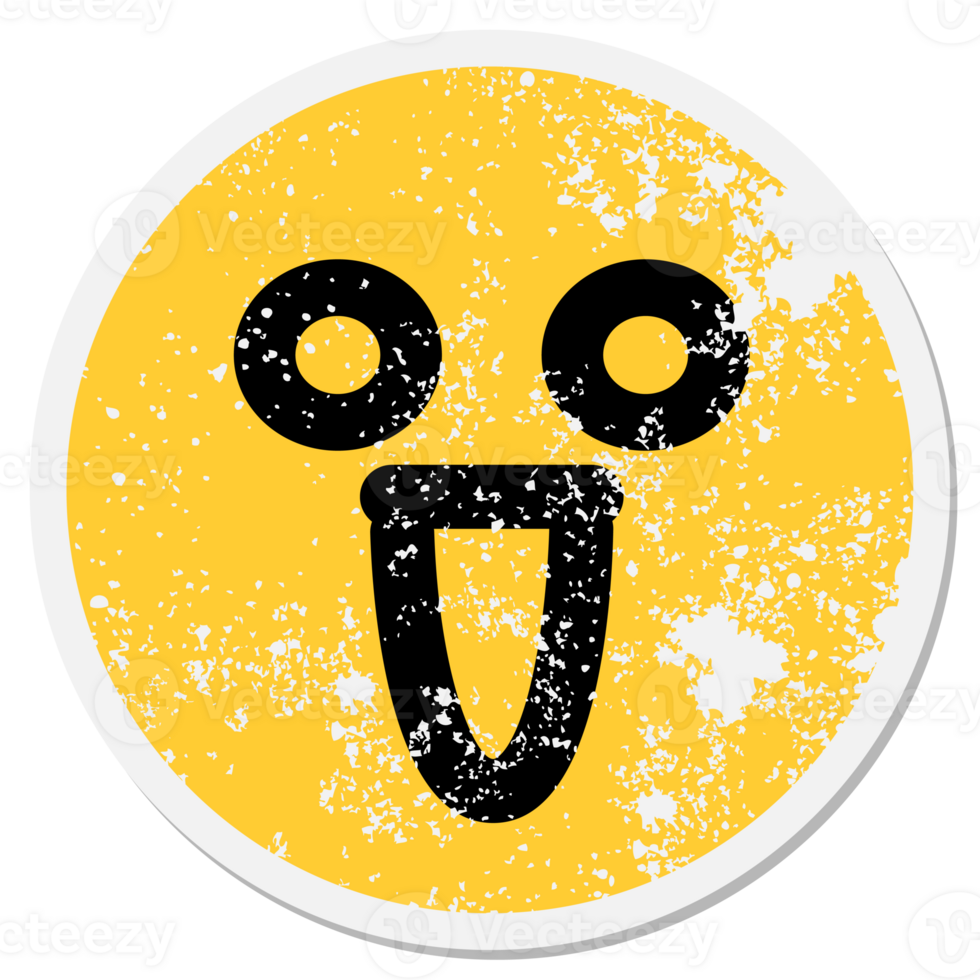 happy blank eye face circular sticker png
