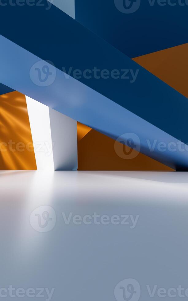 Abstract geometric interior structure, 3d rendering. photo