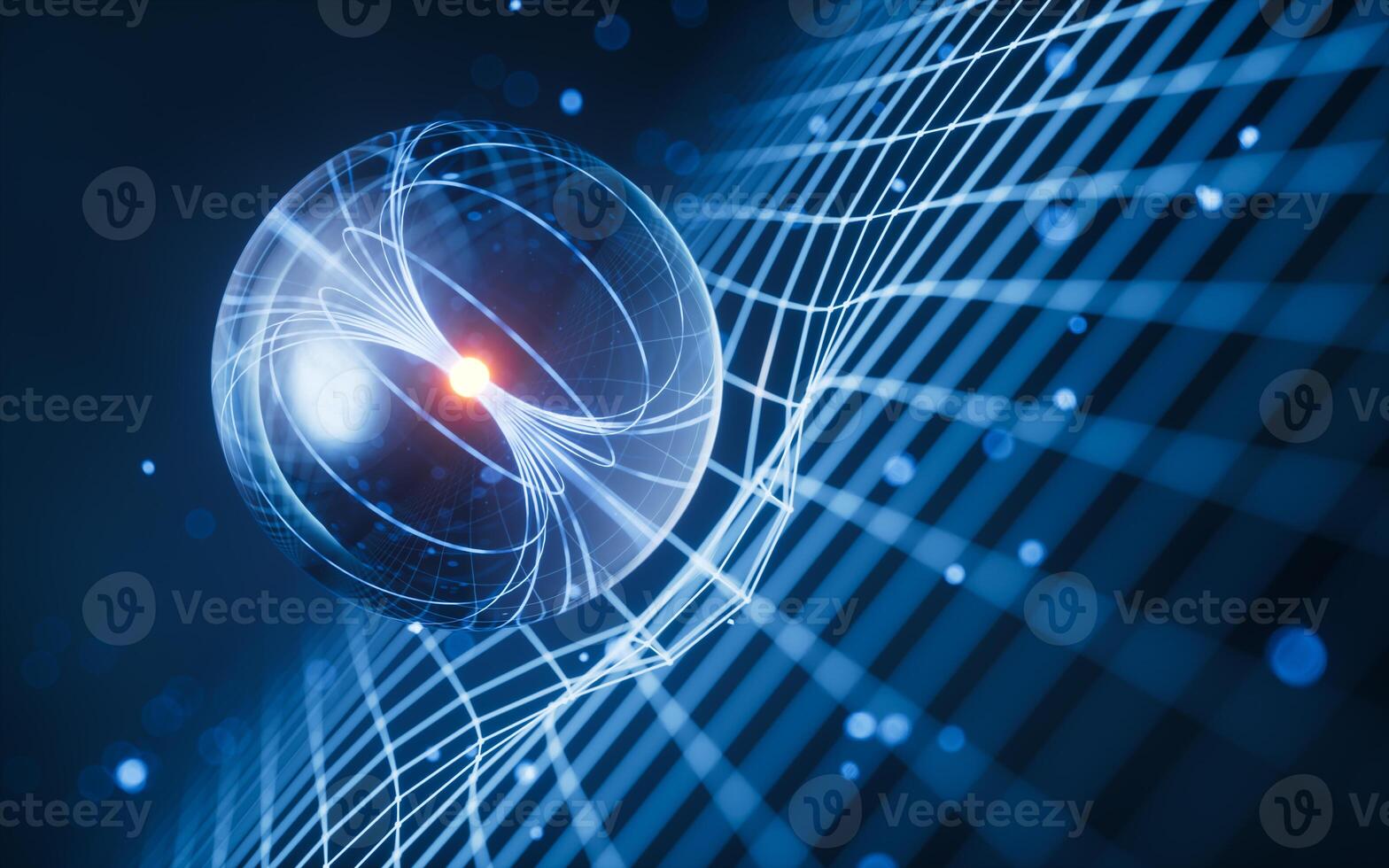 Physics quantum and scientific background, 3d rendering. photo