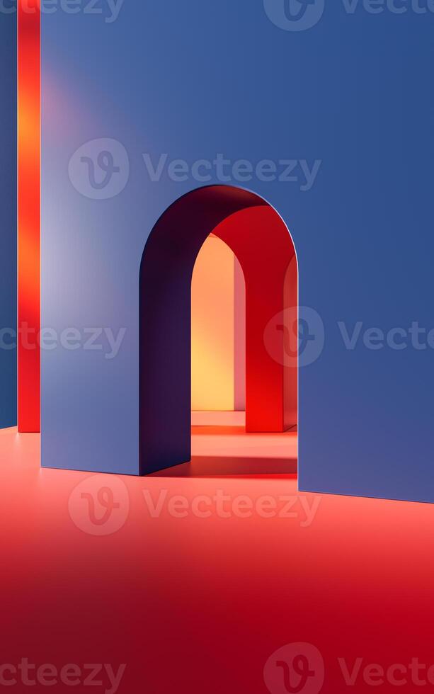 Abstract geometric interior structure, 3d rendering. photo