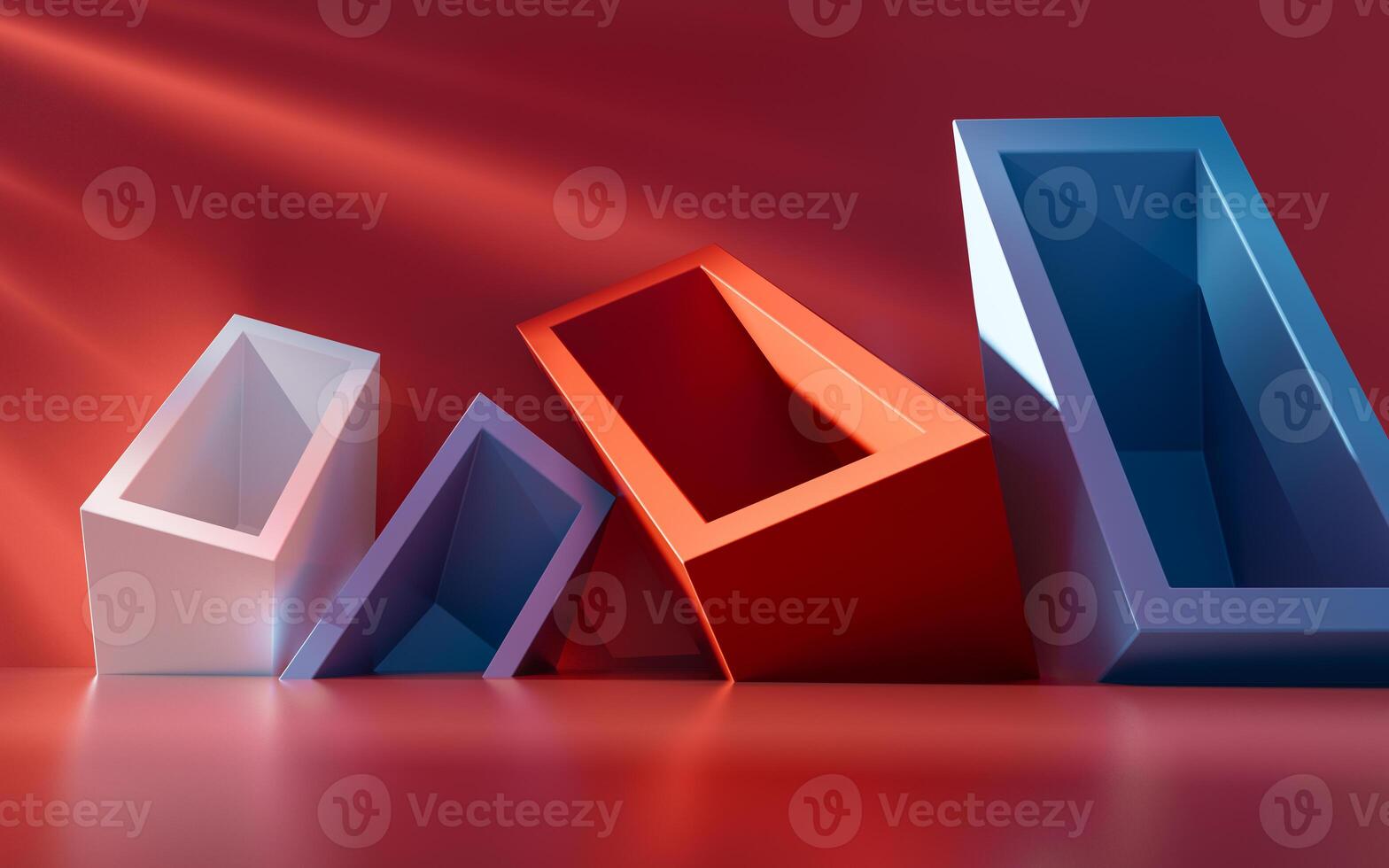 Abstract geometric interior structure, 3d rendering. photo