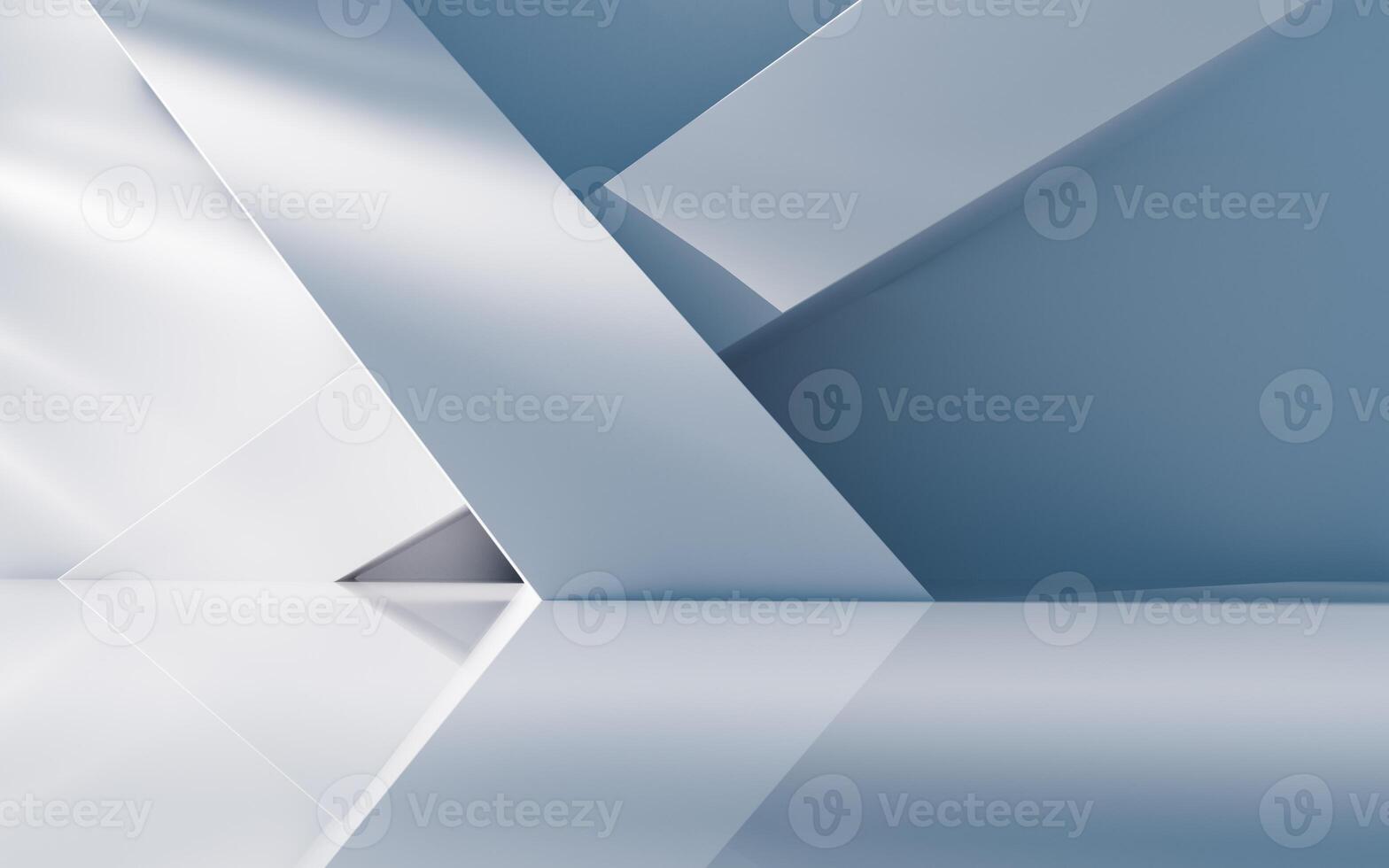 Empty building structure with geometric structure, 3d rendering. photo