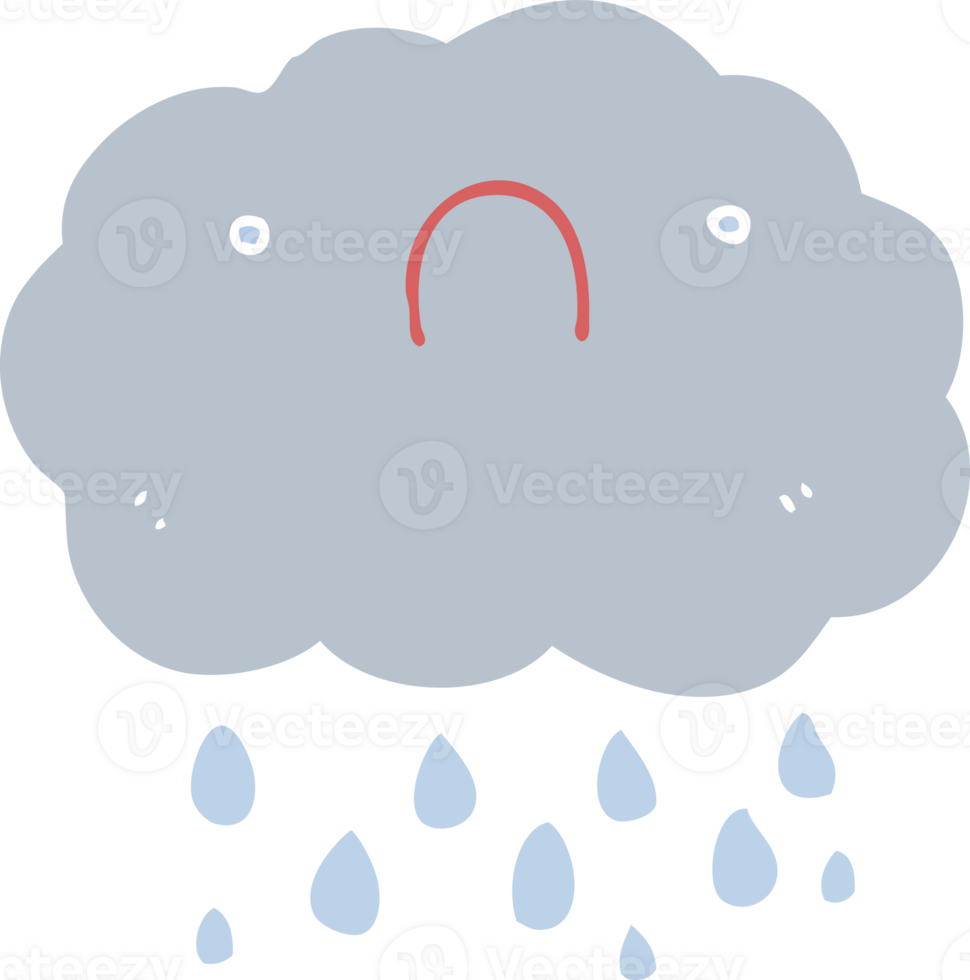 cute flat color style cartoon cloud png