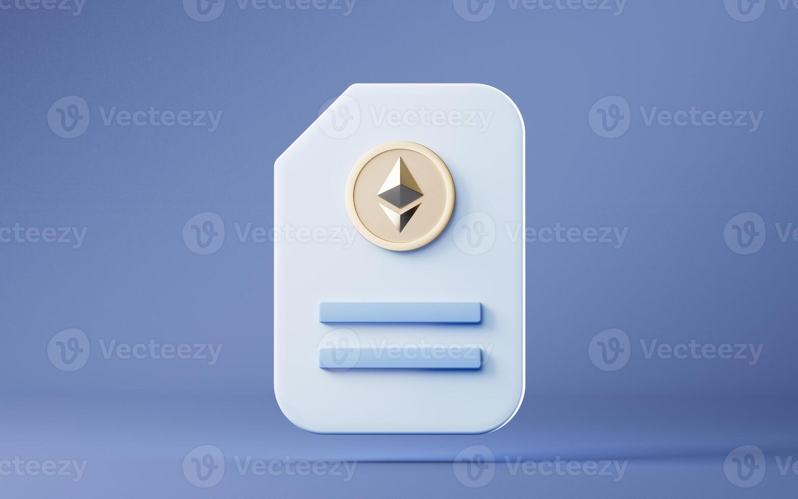 ETH gold coin with cryptocurrency concept, 3d rendering. photo