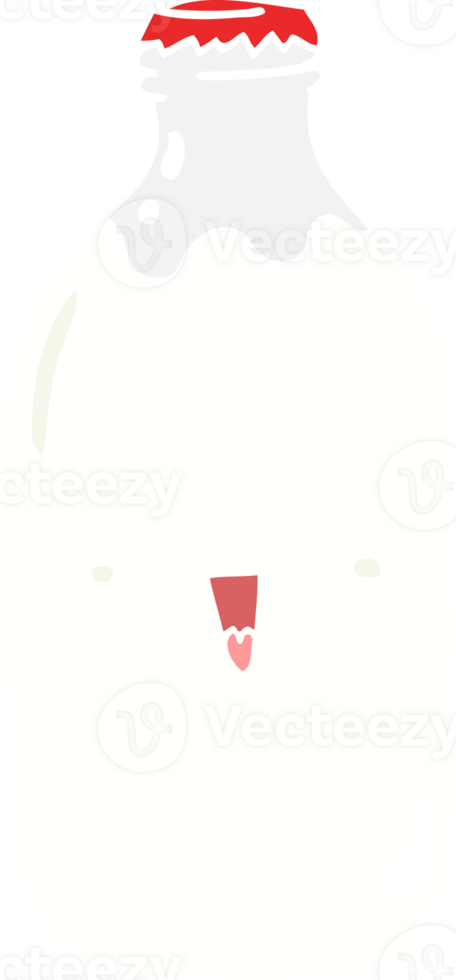 cute flat color style cartoon milk bottle png
