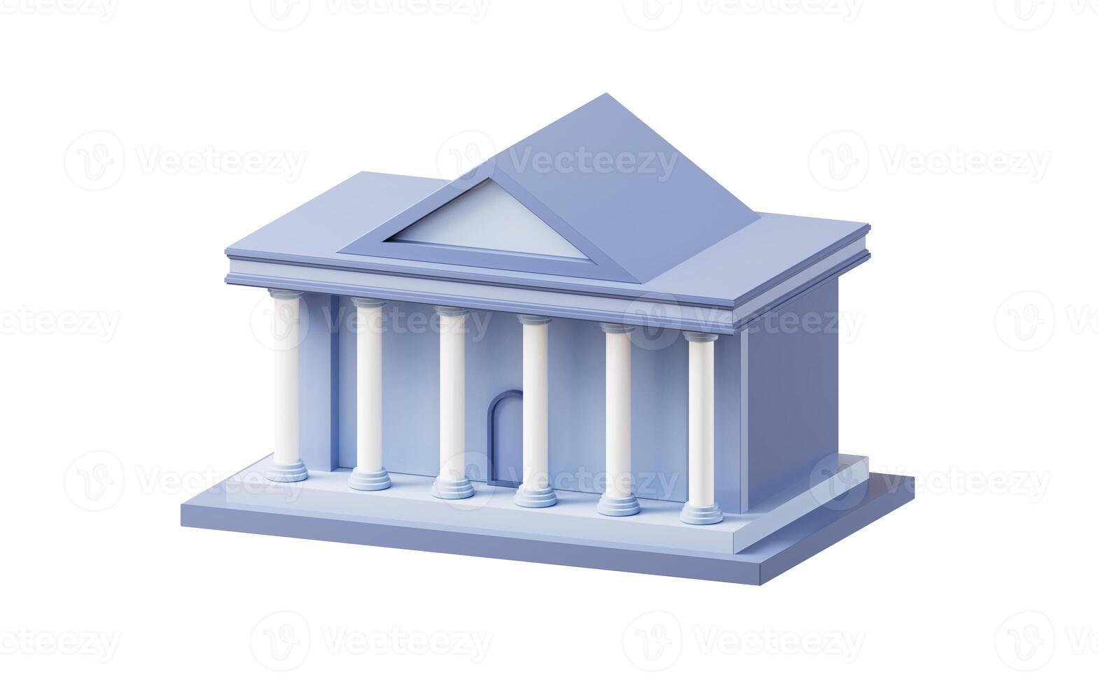 Bank or court building with cartoon style, 3d rendering. photo
