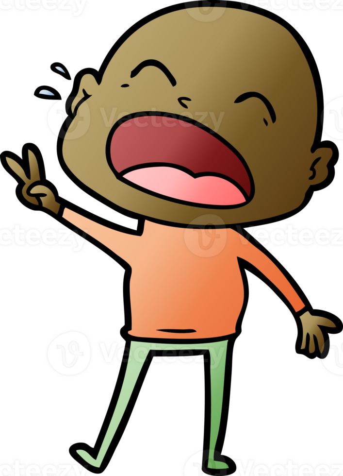 cartoon shouting bald man png