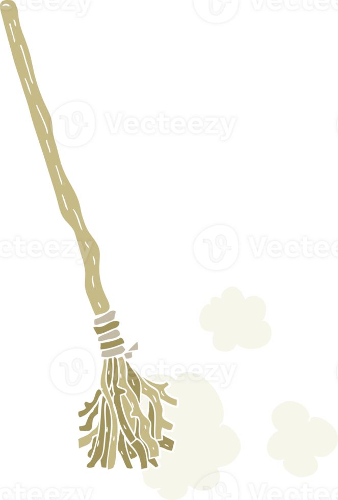 flat color illustration of witch's broom png