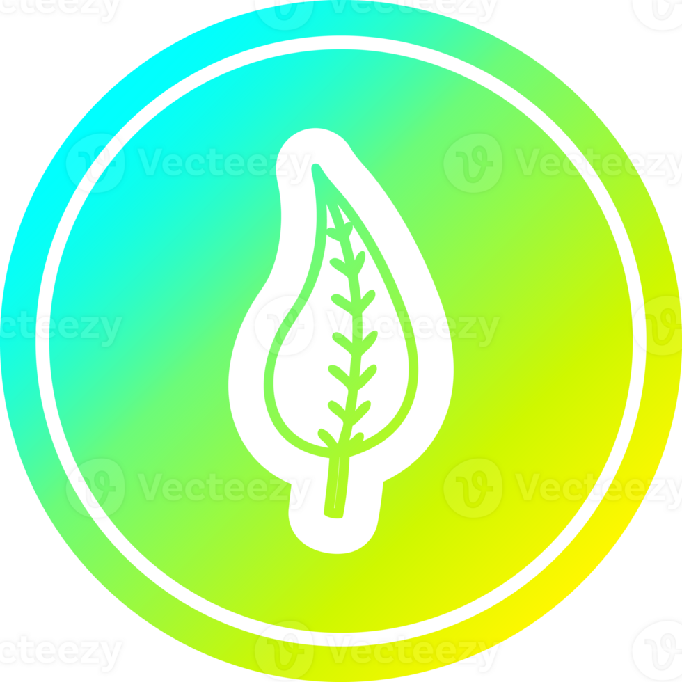 natural leaf circular icon with cool gradient finish png