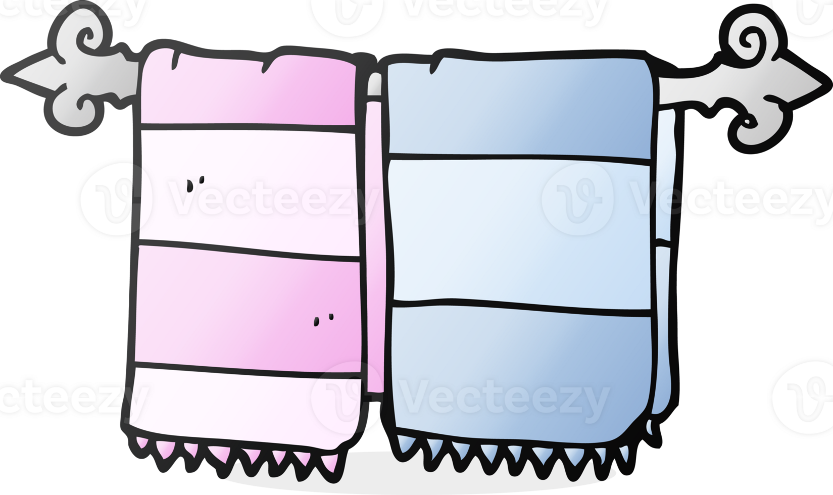 hand drawn cartoon bathroom towels png