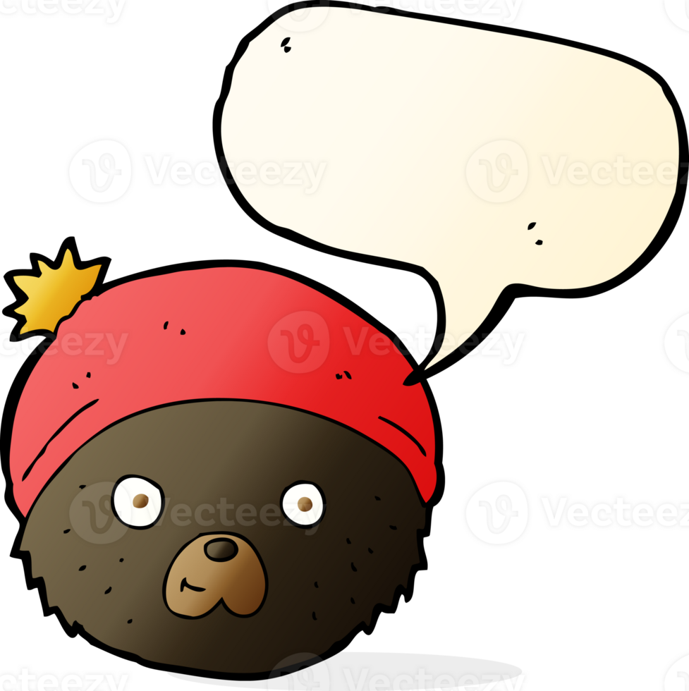 cartoon teddy bear face with speech bubble png