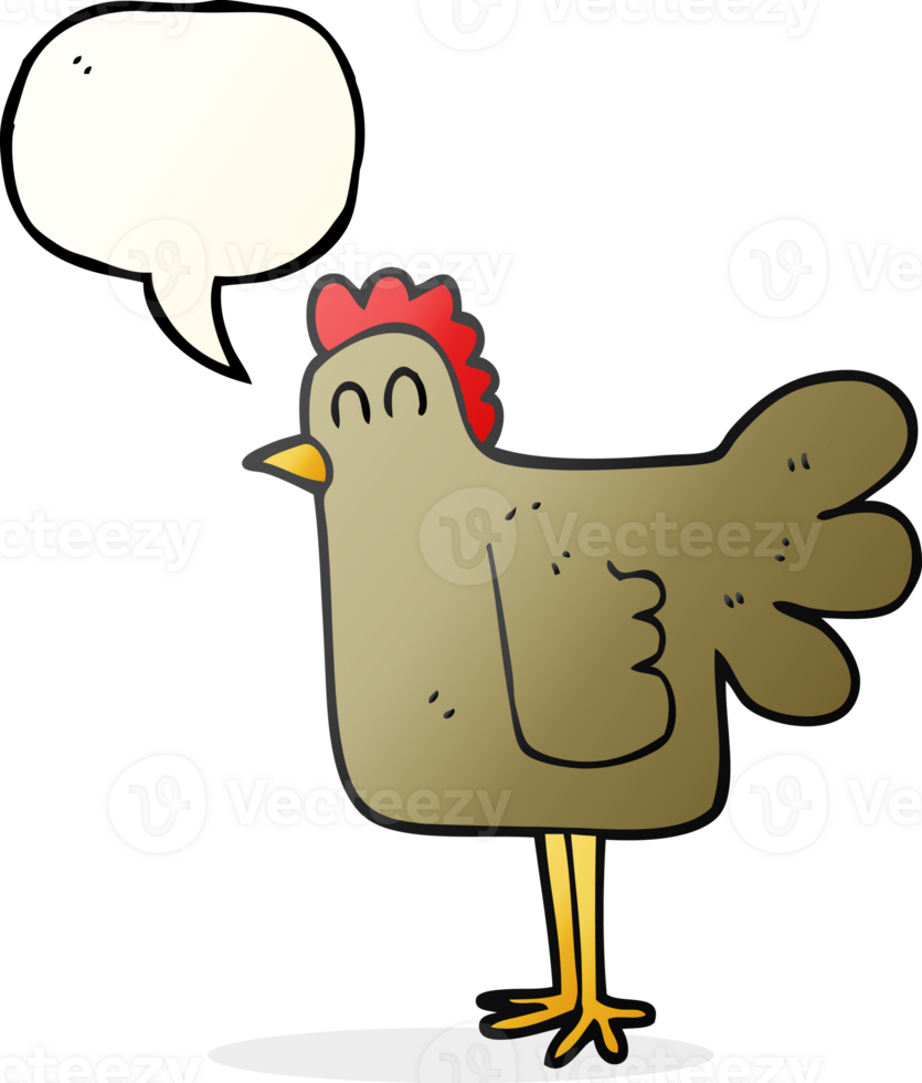 hand drawn speech bubble cartoon chicken png