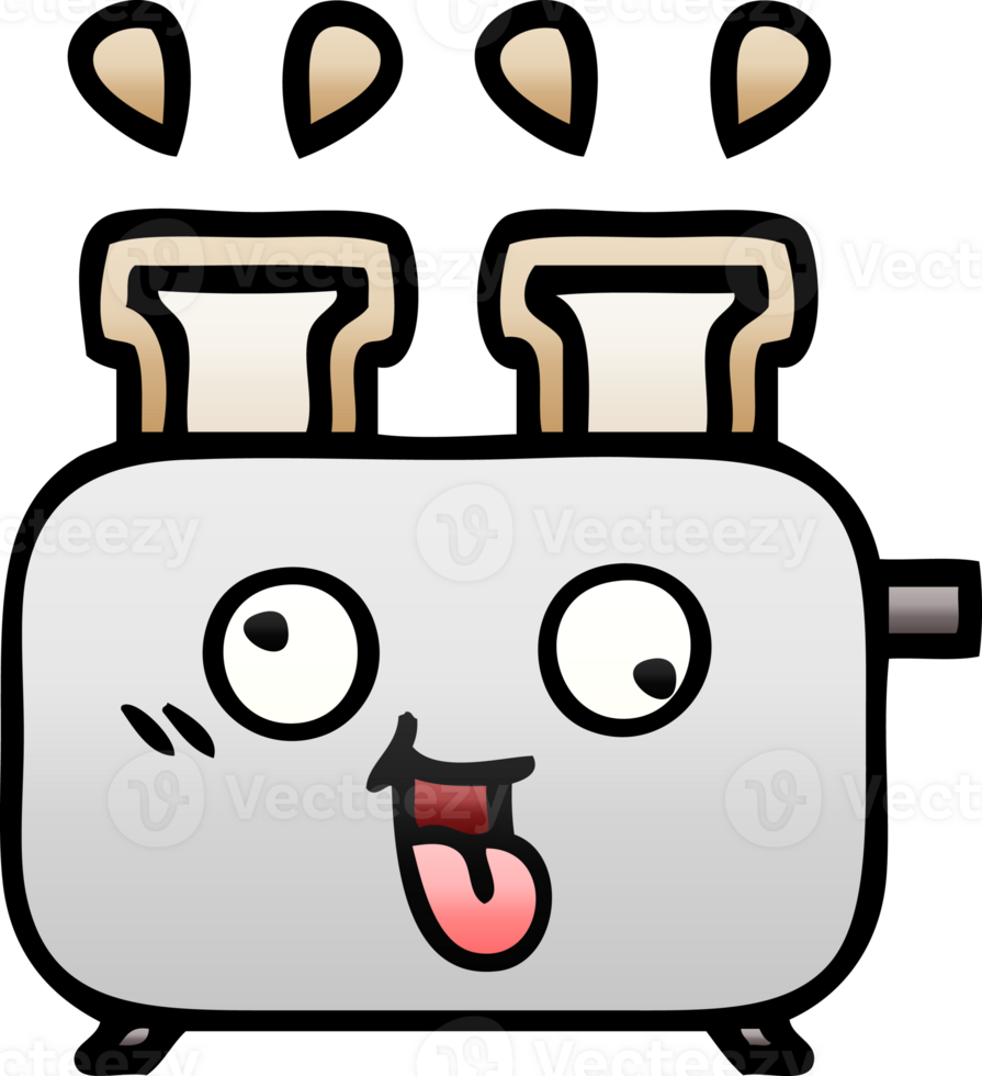 gradient shaded cartoon of a of a toaster png