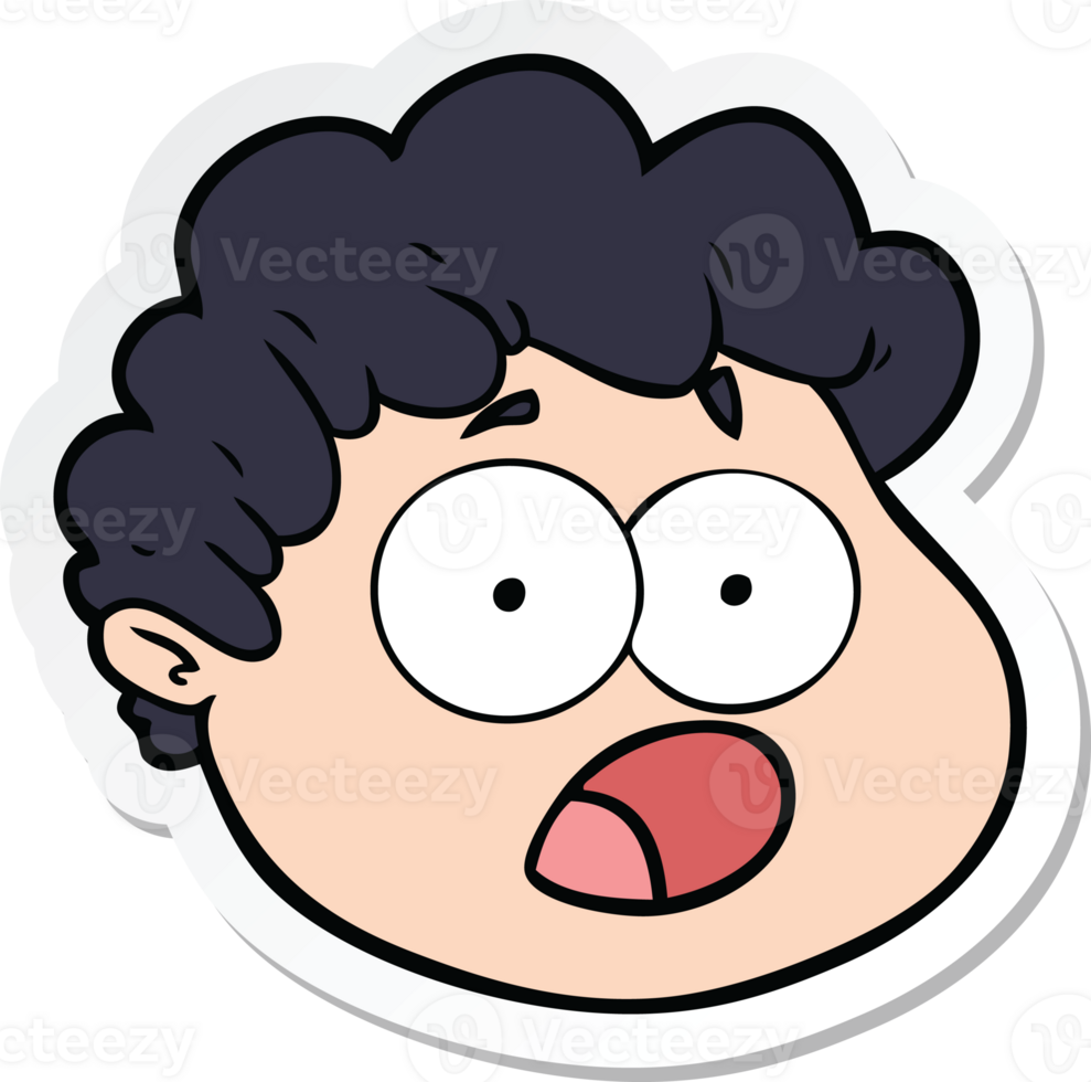 sticker of a cartoon male face png