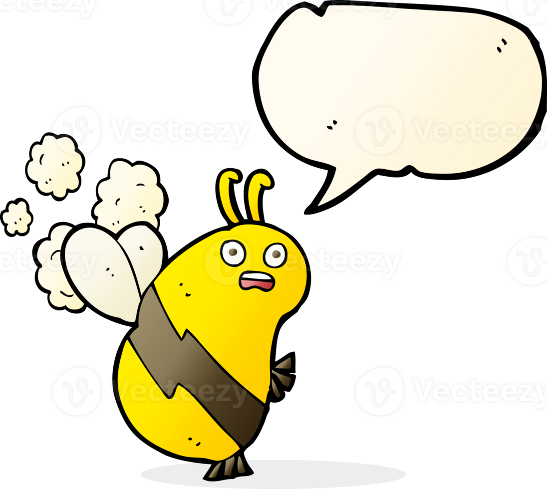 funny cartoon bee with speech bubble png