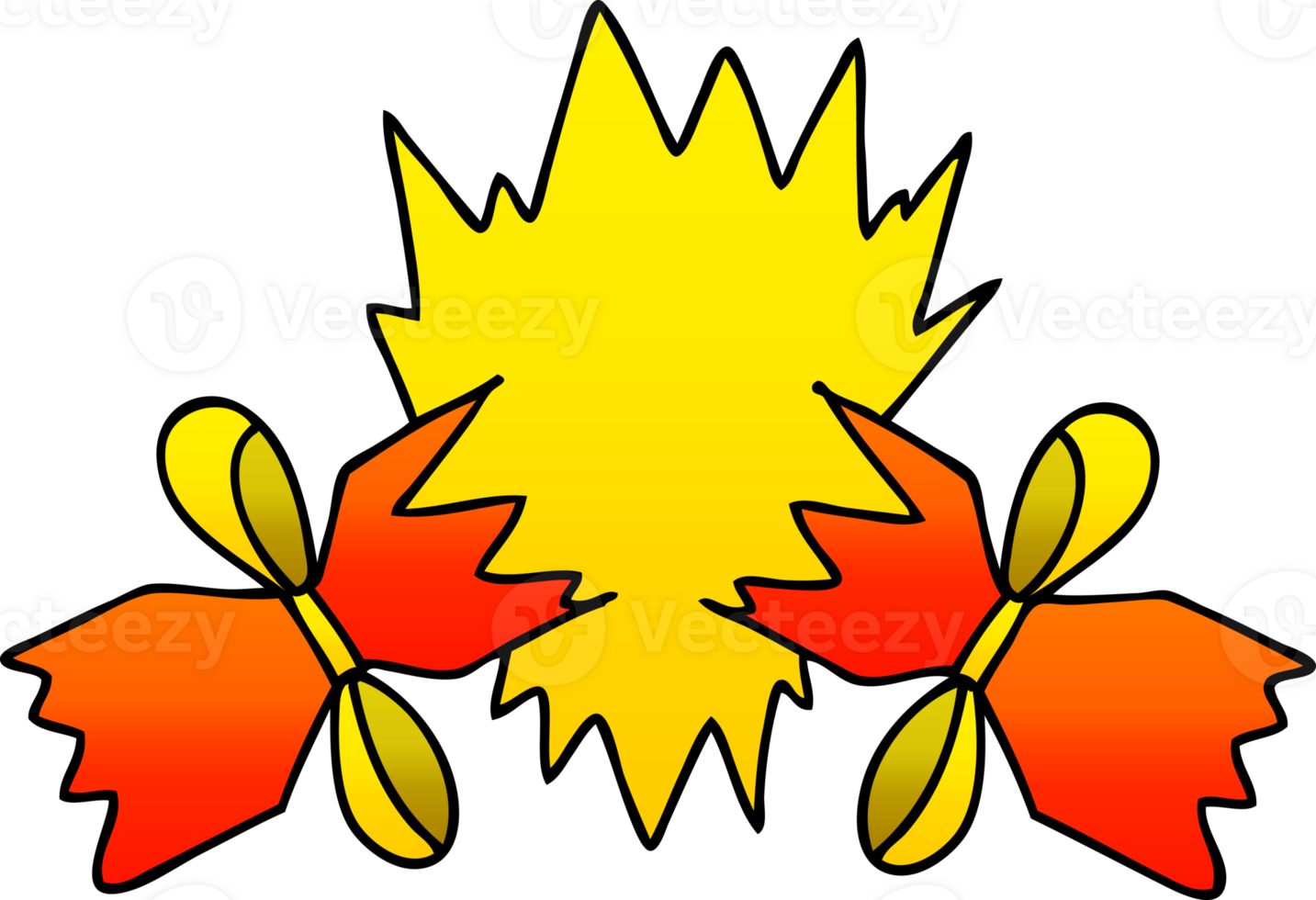 gradient shaded quirky cartoon pulled cracker png