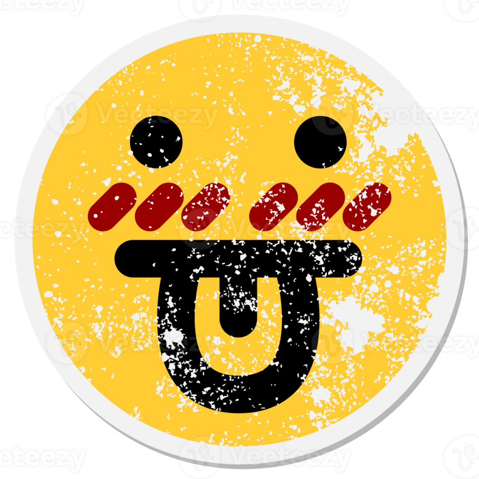 blushing confused face circular sticker png