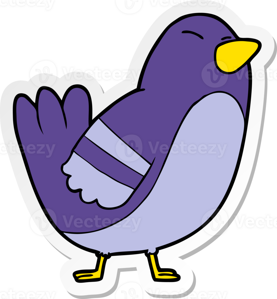 distressed sticker of a Cartoon Bird png