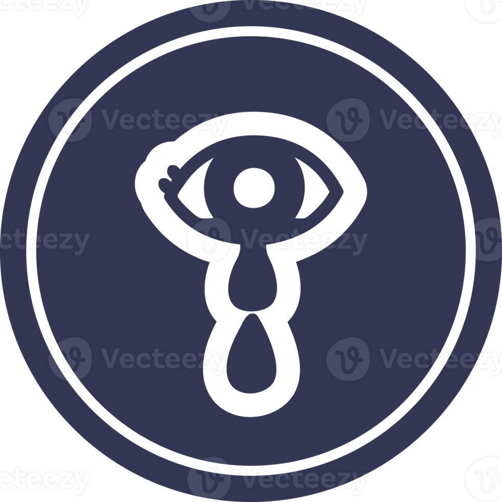 crying eye circular icon symbol png