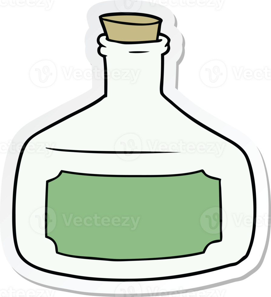 sticker of a old bottle cartoon png