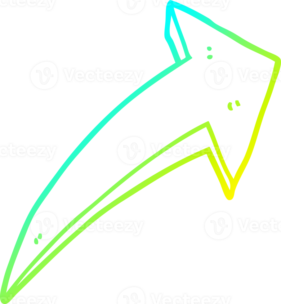 cold gradient line drawing of a cartoon arrow png