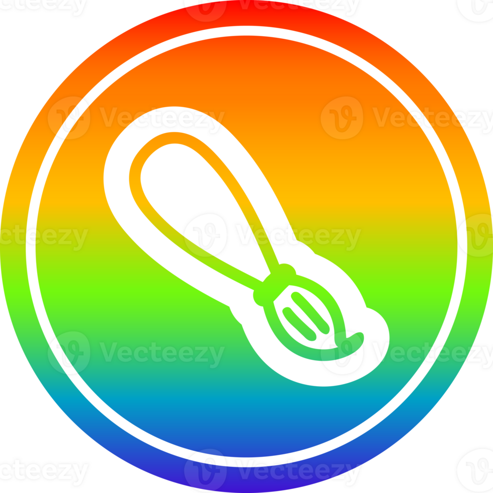 paint brush circular icon with rainbow gradient finish png