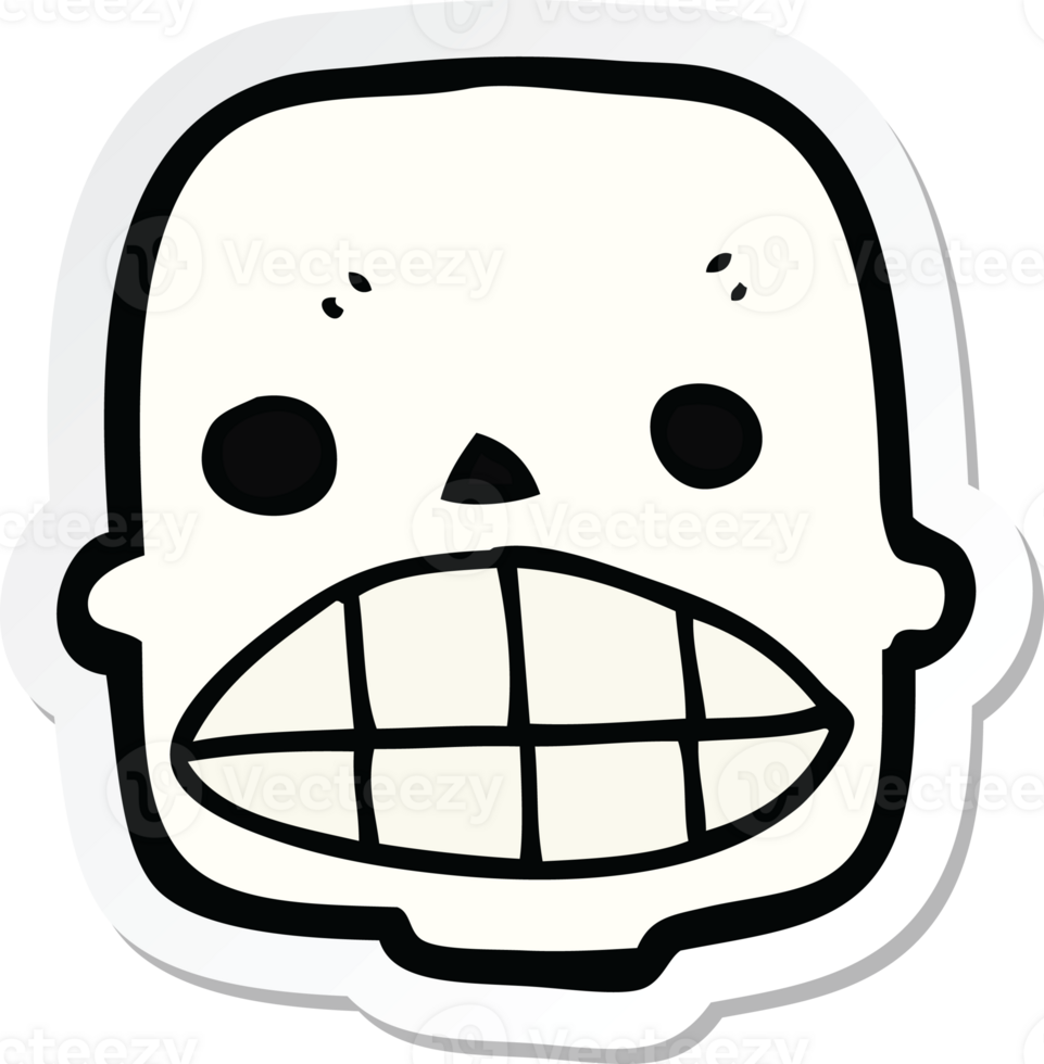 sticker of a cartoon skull png