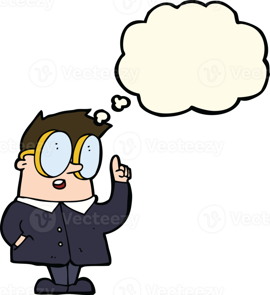 cartoon scientist with thought bubble png