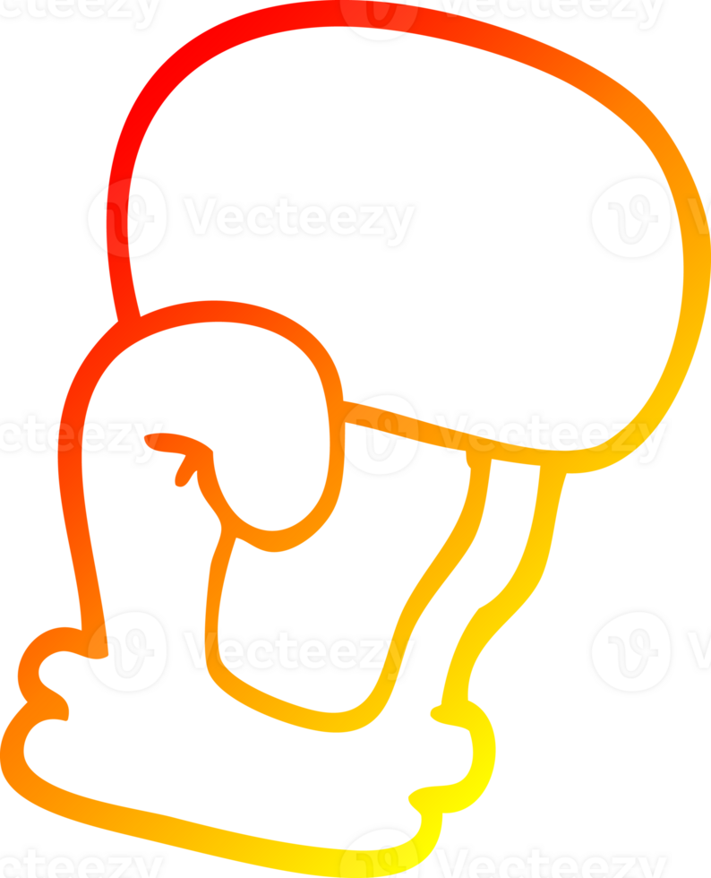 warm gradient line drawing of a cartoon boxing glove png