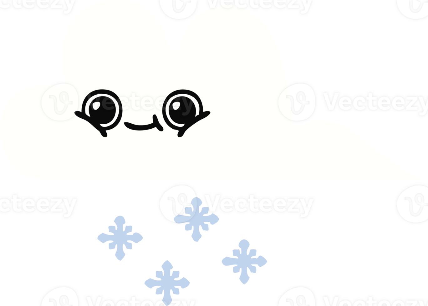 flat color retro cartoon of a snow cloud png