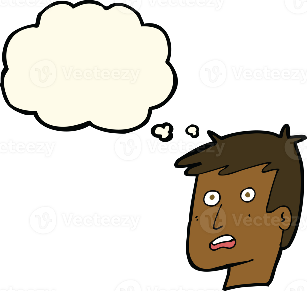 cartoon unhappy face with thought bubble png