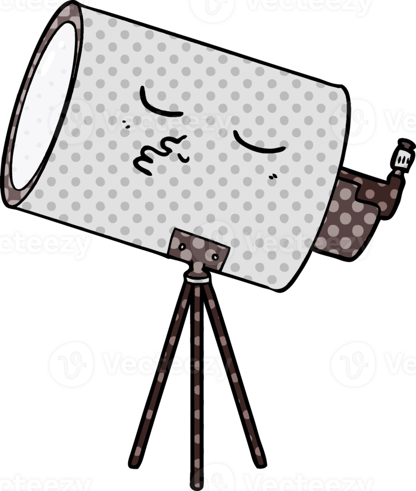 télescope de dessin animé avec visage png