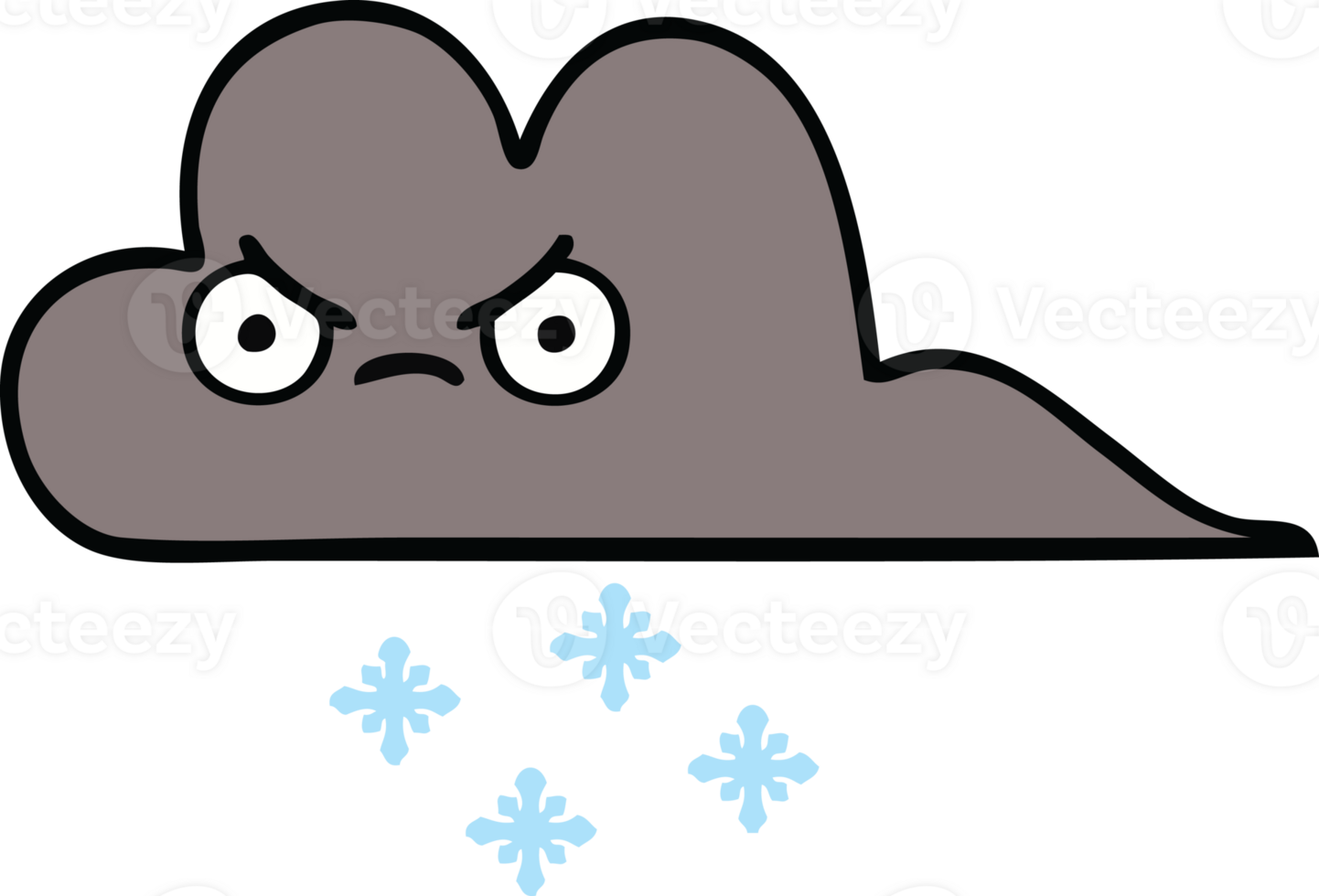cute cartoon of a storm snow cloud png