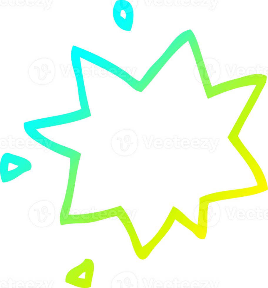 cold gradient line drawing of a cartoon explosion symbol png