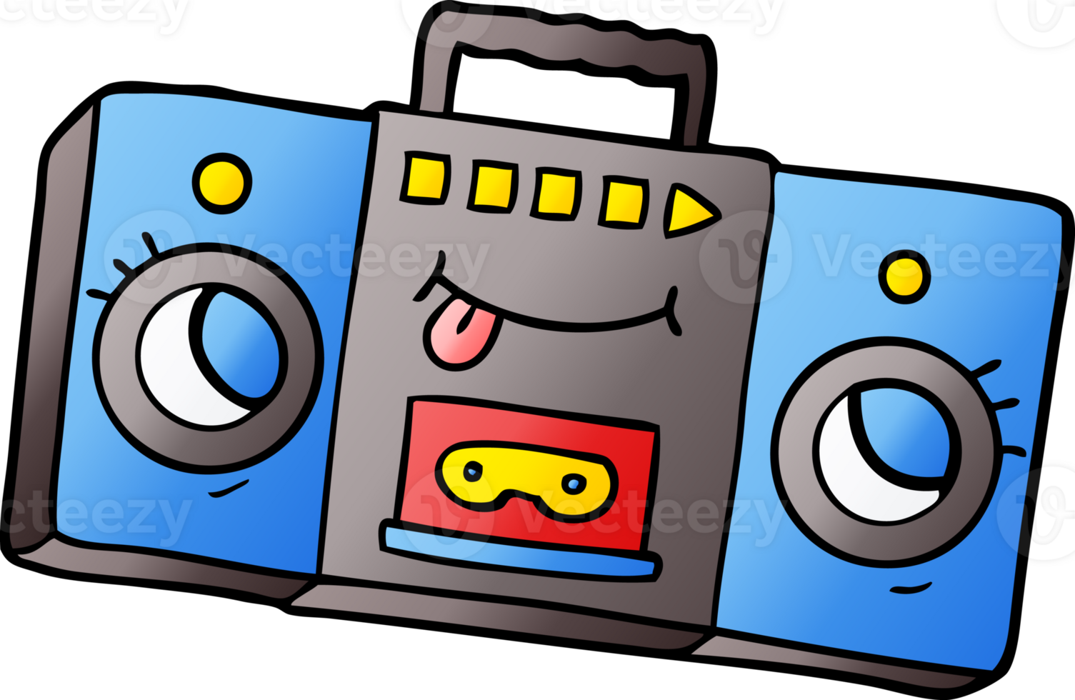 cartoon retro cassette tape player png