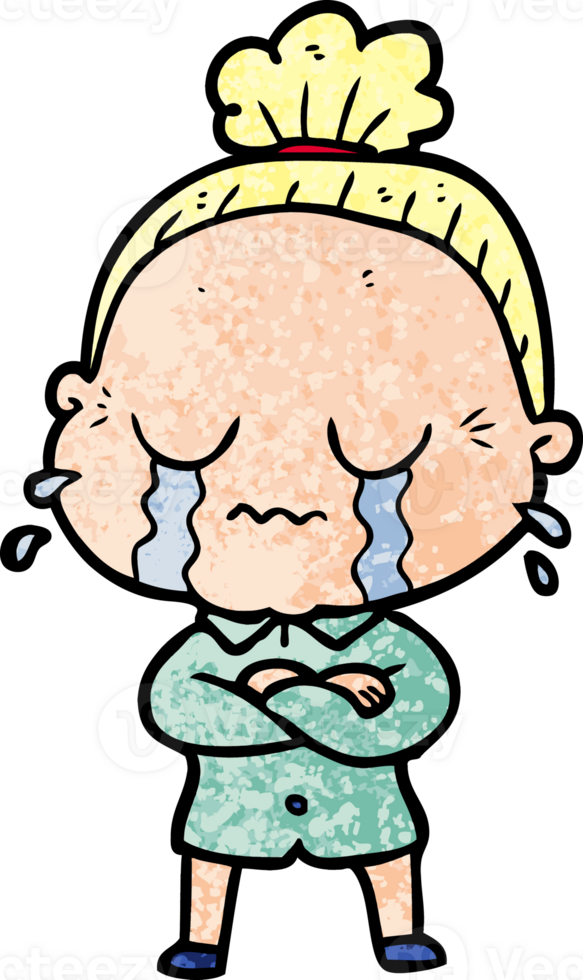 cartoon crying old lady png