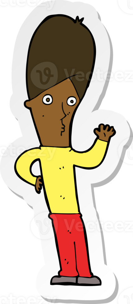 sticker of a cartoon man waving png